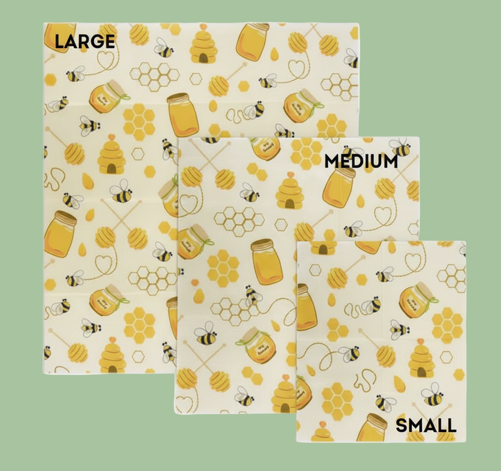Reusable Beeswax Food Wraps (3-Pack) | Plastic-Free & Zero-Waste