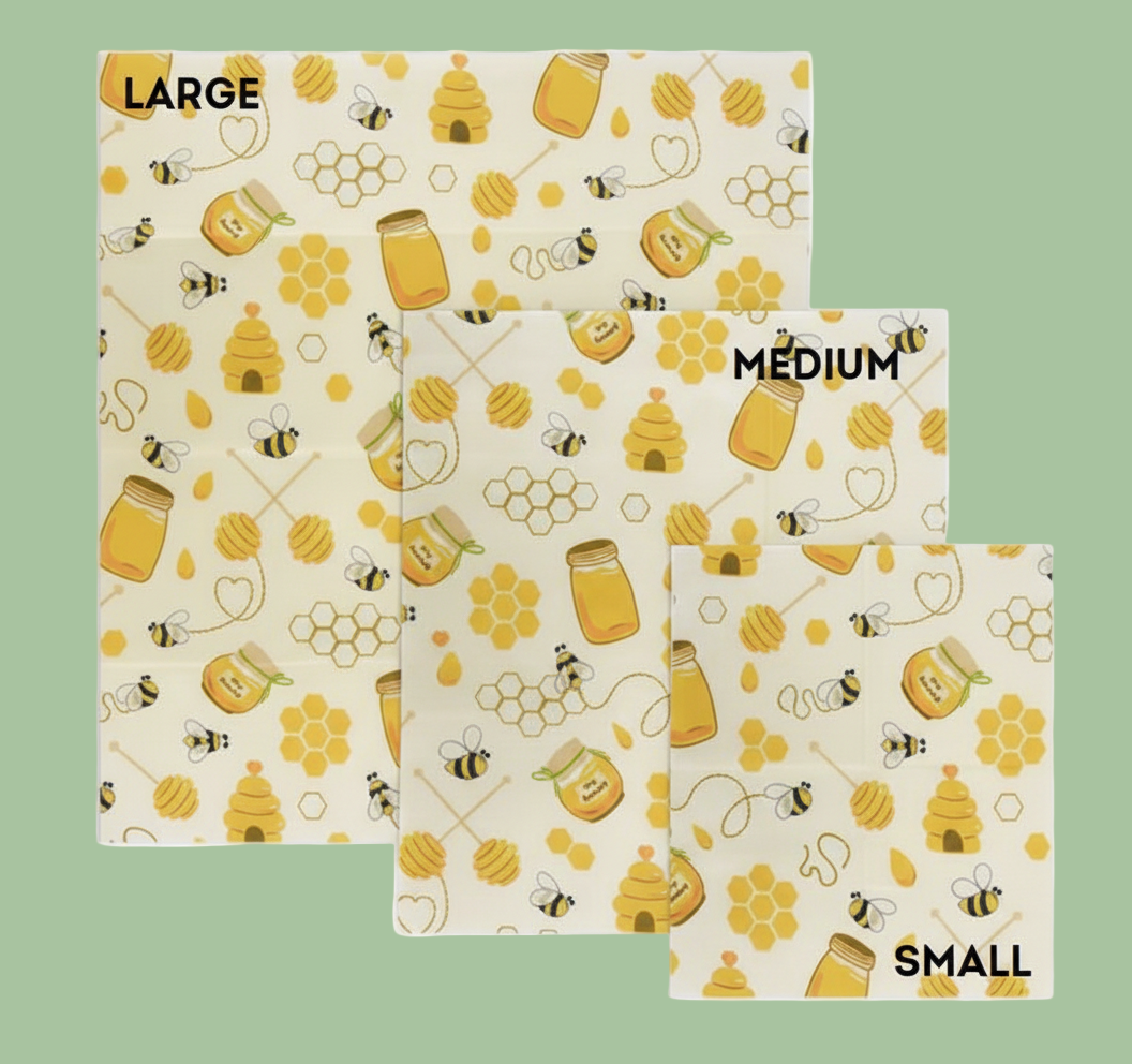Reusable Beeswax Food Wraps (3-Pack) | Plastic-Free & Zero-Waste