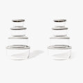16 Piece Set (8 Containers + 8 Lids) Round Nesting Glass Storage Containers, White