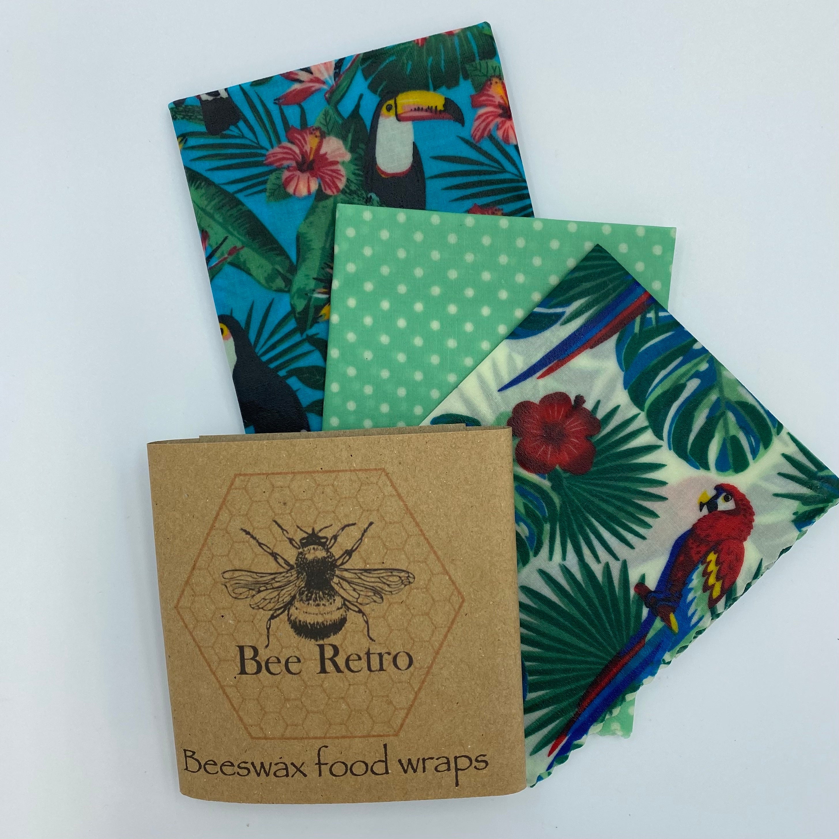 Toucan and Parrot Beeswax Food Wraps