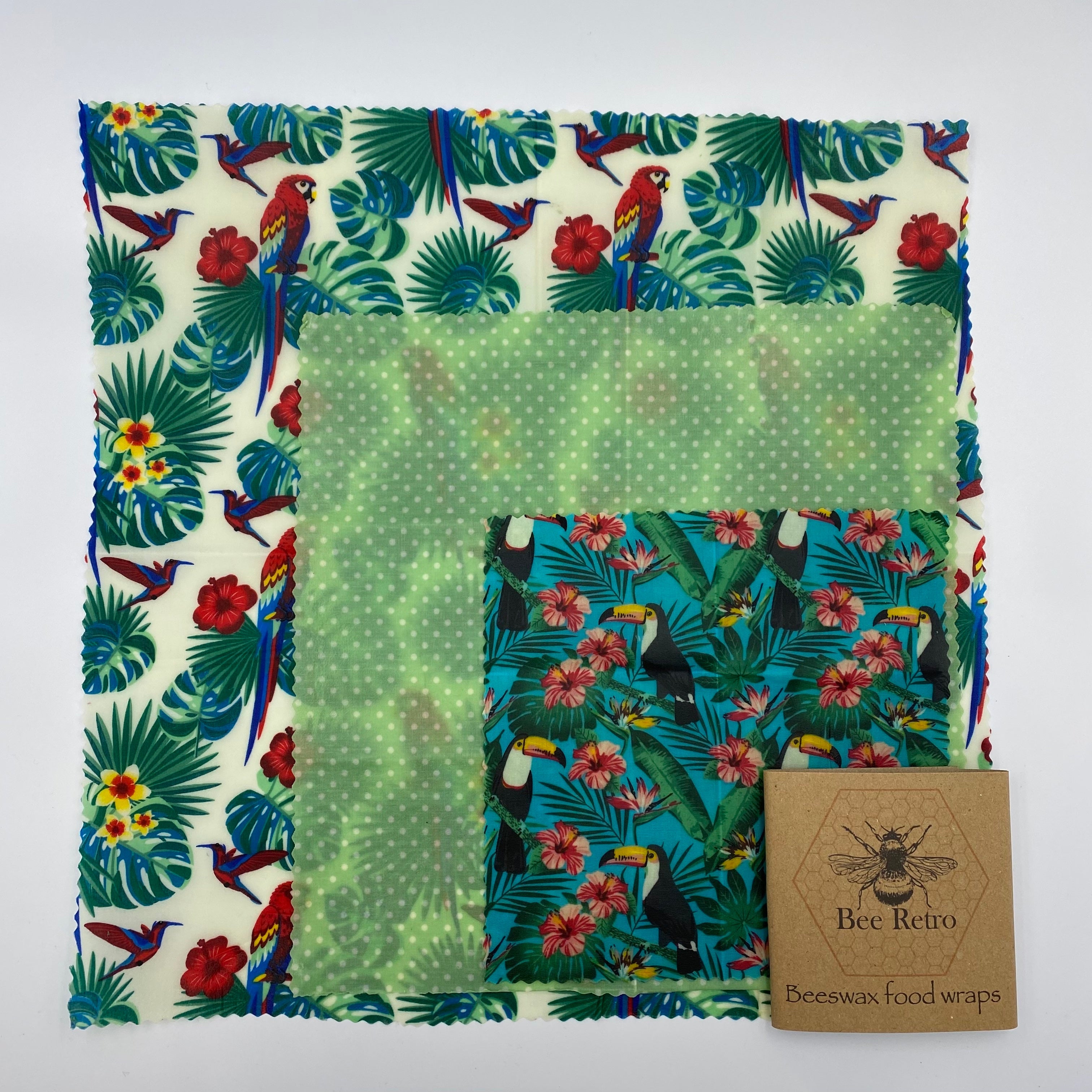 Toucan and Parrot Beeswax Food Wraps